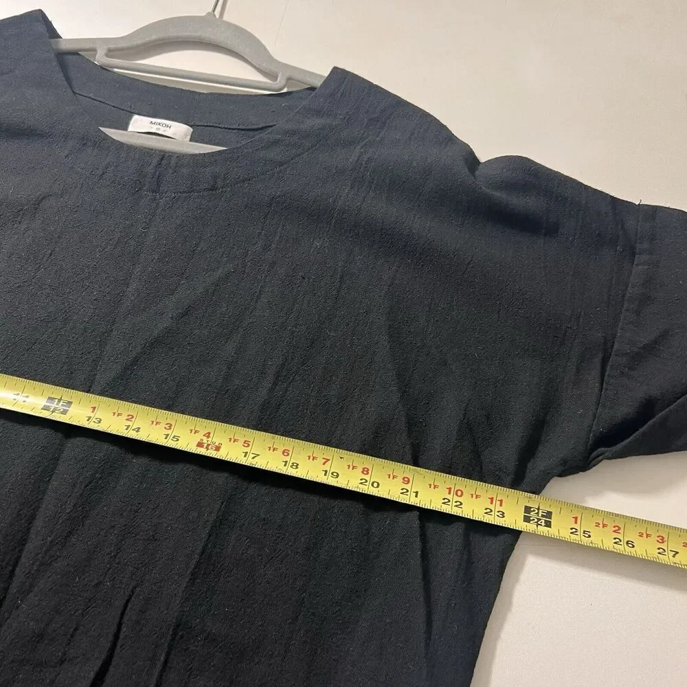 Mikoh Top Women’s M Black Minimalist Boxy Canvas Cotton Long‎ Sleeve - Picture 5 of 6